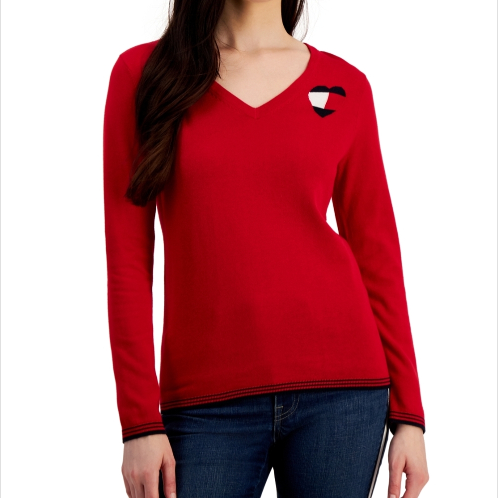 Tommy Hilfiger Heart Ivy V- Neck Sweater
